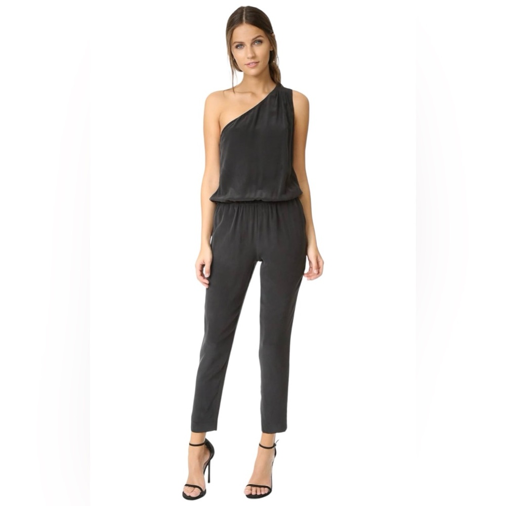 Joie Womens Black Cassia Jumpsuit 100% Silk Size XS